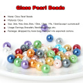 6mm Modeschmuck machen Perlen UA02 aus weißer Perle Glas Perle mit Elfenbein Runde